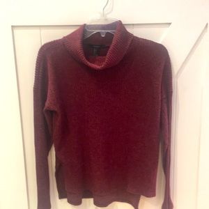 Forever 21 maroon ribbed turtleneck sweater